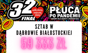 Rekordowy wynik Sztabu WOŚP w Dąbrowie Białostockiej.