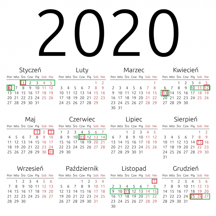 Niemcy Dni Wolne Od Pracy 2020 Dni wolne od pracy 2020 [Kalendarz Świąt]