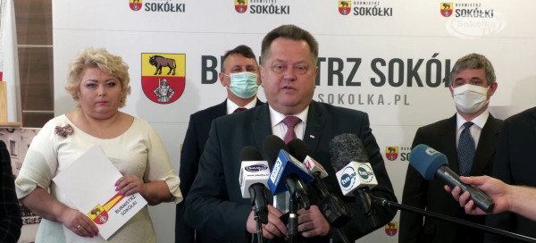 Konferencja prasowa dotycząca przebudowy dworca kolejowego w Sok&oacute;łce [Film]