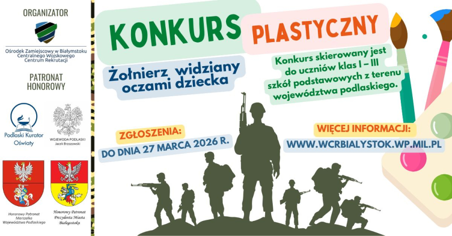 Konkurs plastyczny „Żołnierz widziany oczami dziecka” dla najmłodszych uczniów.