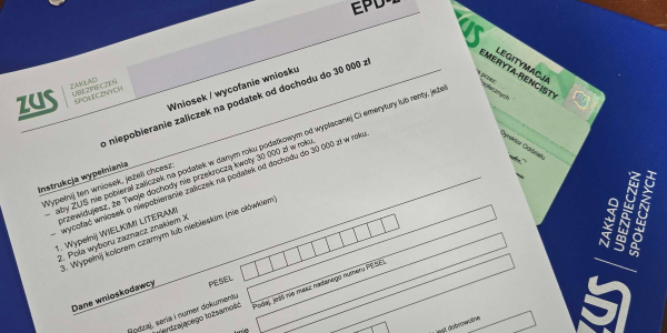 Wniosek o wypłatę emerytury lub renty bez pobierania podatku