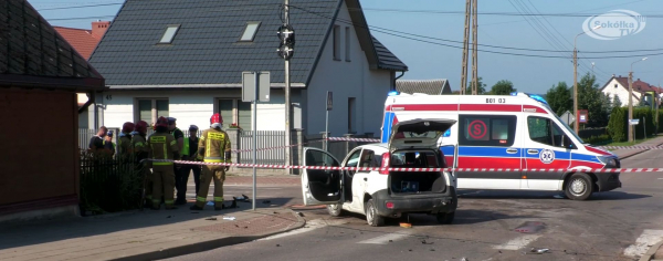 NA SYGNALE: Zderzenie dw&oacute;ch aut na skrzyżowaniu ulic Sikorskiego i Dąbrowskiego w Sok&oacute;łce [Film]