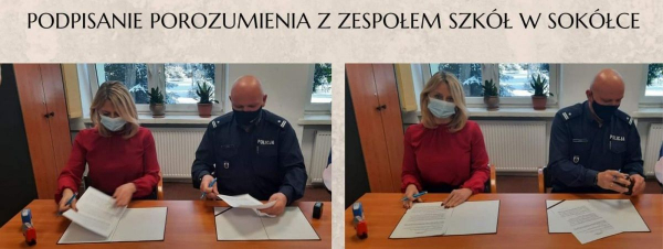 Porozumienie o współpracy Policji z Zespołem Szkół w Sokółce