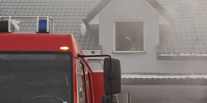 Pożar domu w Dąbrowie Białostockiej