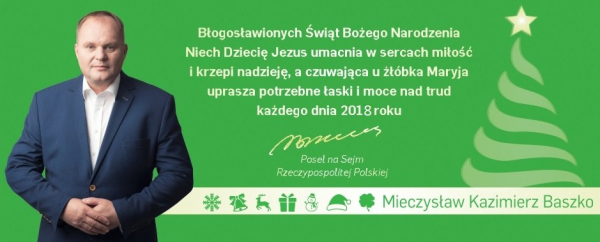 Poseł Mieczysław Kazimierz Baszko składa życzenia [Film]