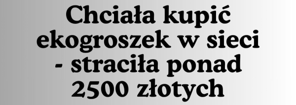Nie otrzymała ekogroszku, straciła pieniądze &ndash; kolejne oszustwo internetowe