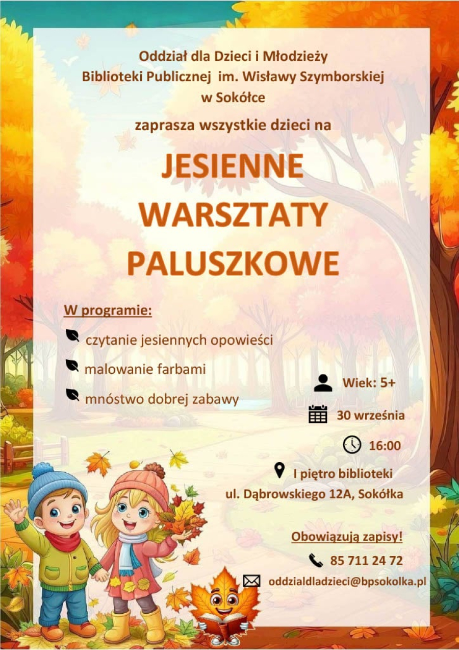 "Jesienne warsztaty paluszkowe" w sokólskiej bibliotece