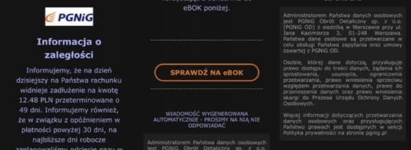 PGNiG ponownie ostrzega klient&oacute;w przed fałszywymi smsami