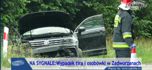 NA SYGNALE: Wypadek osobówki z ciężarówką w Zadworzanach [Film]