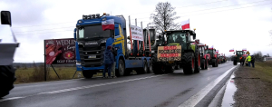 Protest rolników oraz branży drzewnej w Korycinie i Sokolanach [Film]