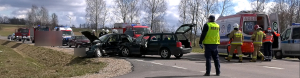 NA SYGNALE: Wypadek z udziałem trzech pojazdów na obwodnicy Dąbrowy Białostockiej [FILM]