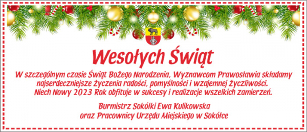 Życzenia od Burmistrz Sok&oacute;łki