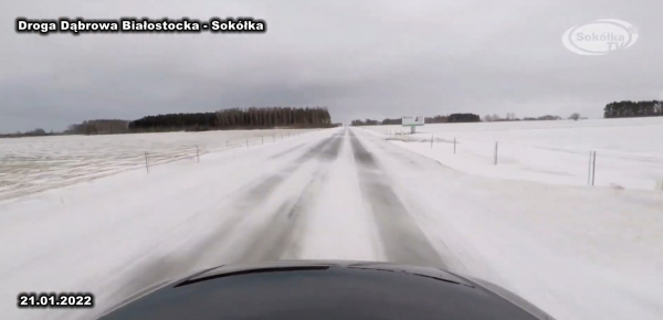 Jakie warunki panują na drodze Dąbrowa Białostocka - Sok&oacute;łka ? [Film]