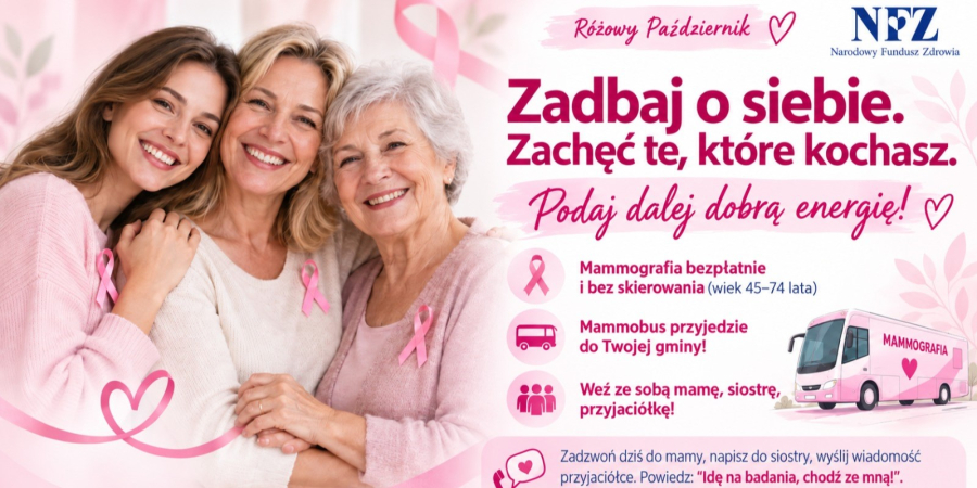 Różowy Październik w Podlaskiem: mammobusy ruszają w trasę. Odwiedzą Sokółkę i Dąbrowę Białostocką