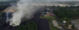 NA SYGNALE: Pożar składowiska węgla w Czuprynowie [Film, DRON, Zdjęcia]