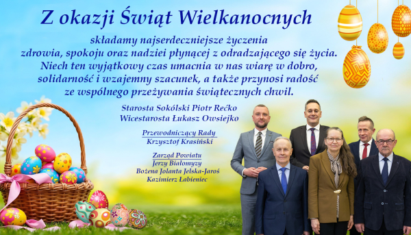 Najserdeczniejsze życzenia od Zarządu Powiatu Sok&oacute;lskiego
